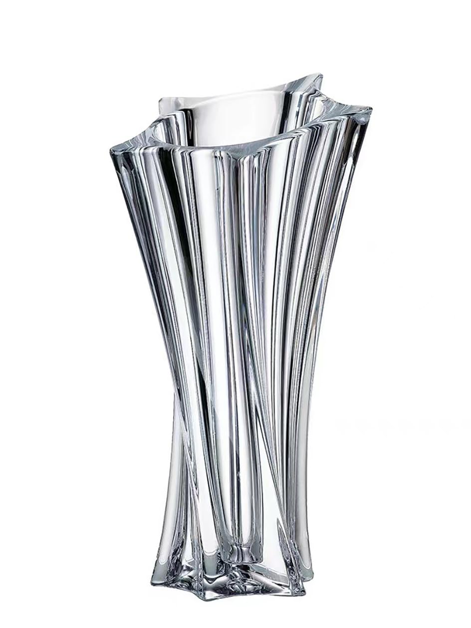 BAWEDFLO crystal vase with heavy base supports stable bouquets.