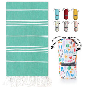 Bay Laurel beach towel 39x71 inches offering quick-dry, oversized coverage for beach days.