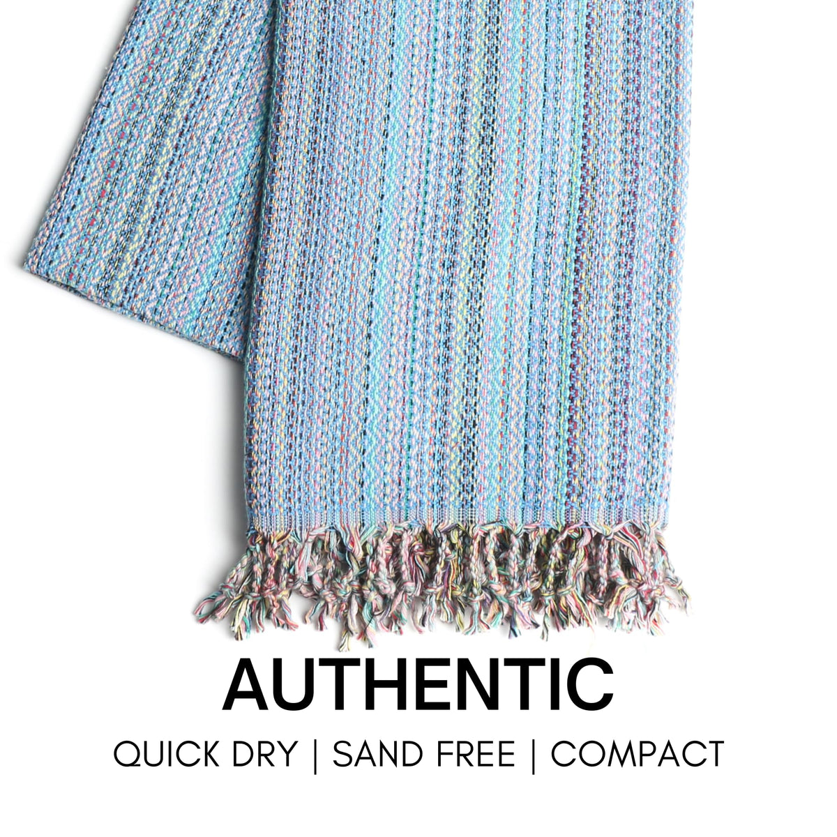 Bay Laurel sand-free beach towel dries quickly after a dip at the shore.