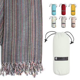 Bay Laurel Turkish Beach Towel sand-free action for easy beach cleanup.