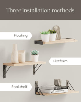 Bayka DIY-stainable wood shelves let you customize finish.