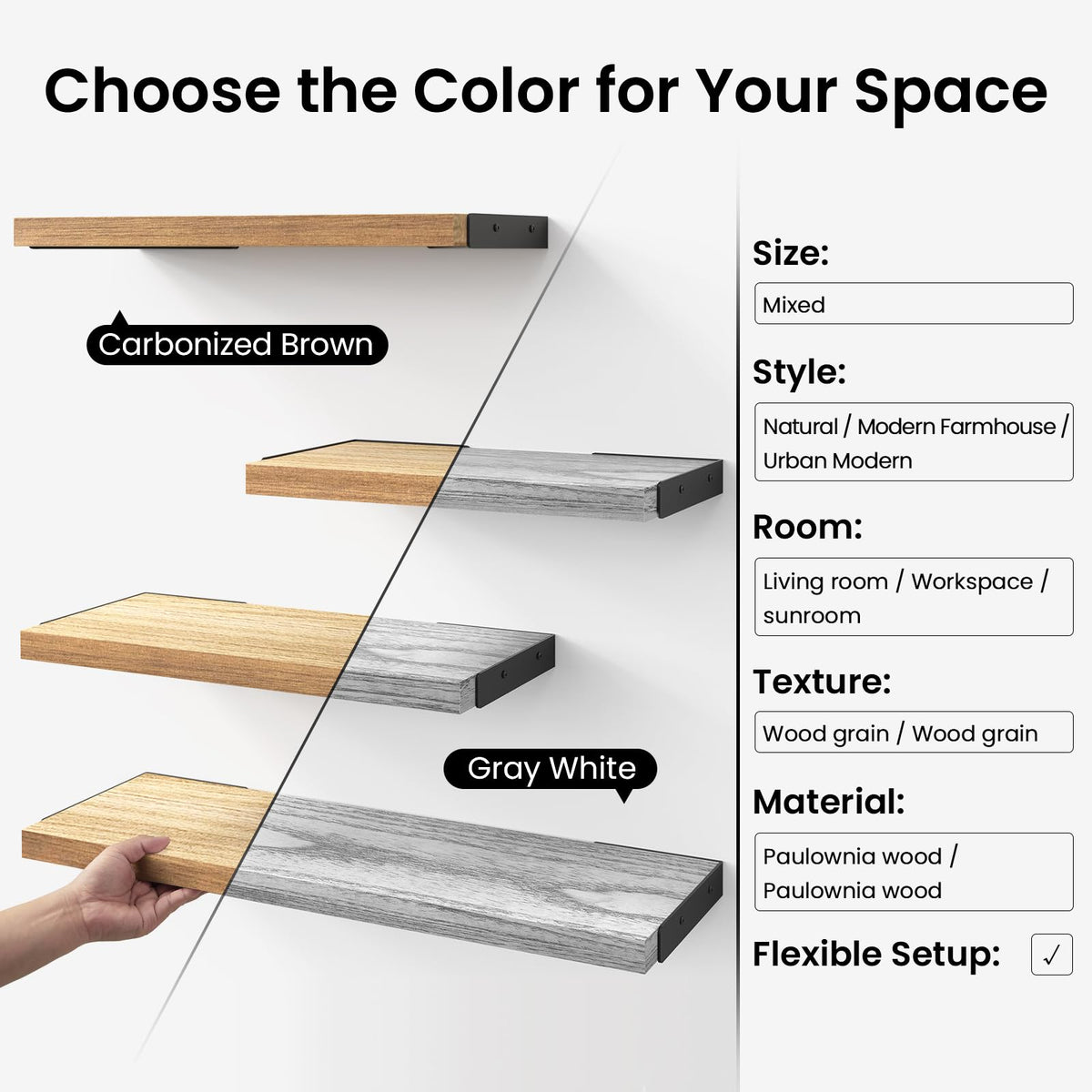 Bayka easy-install hardware included for quick mounting.