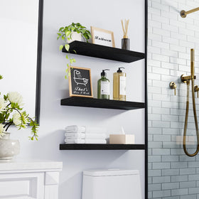 BAYKA shelf closeup shows hidden bracket for minimalist look