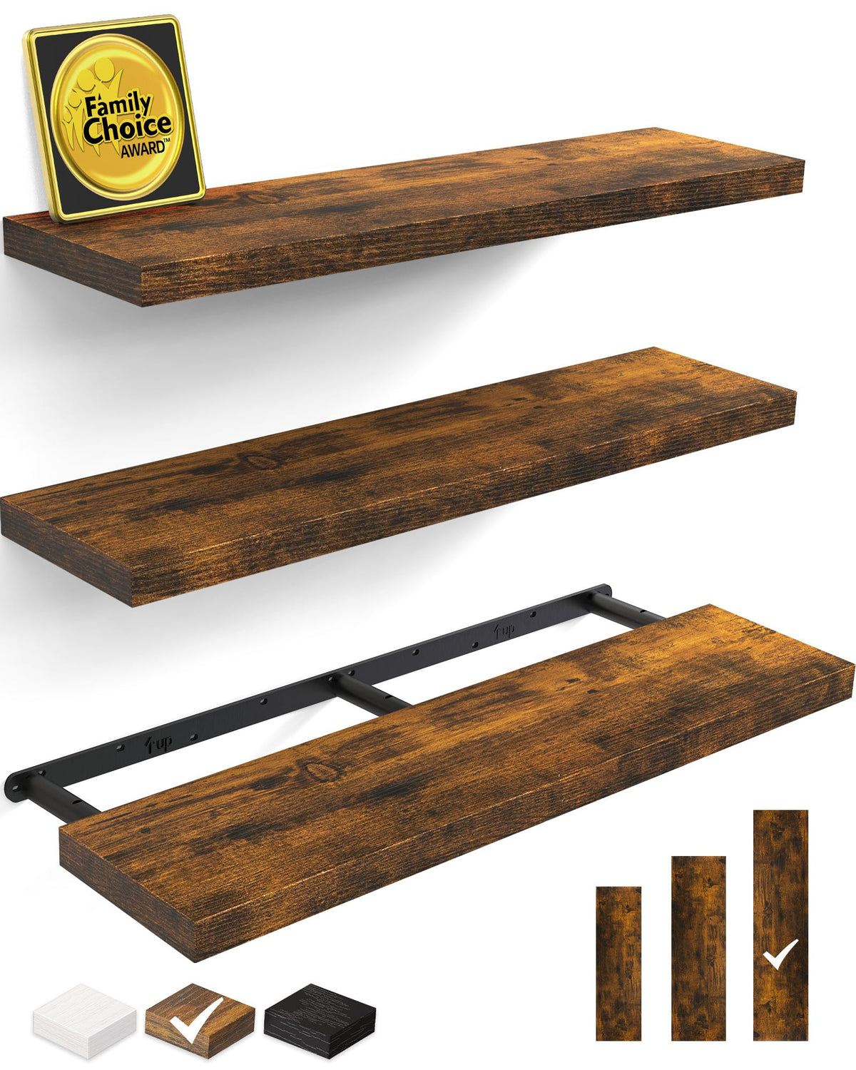 Bayka floating shelves 36-inch wall-mounted for stylish bathroom storage and display.