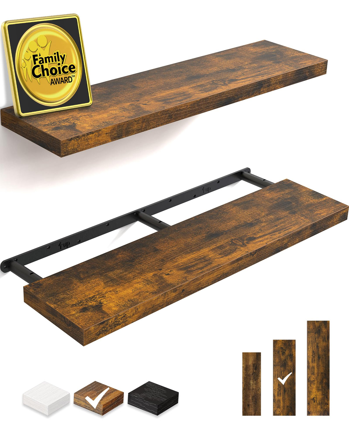 Bayka 36-inch floating shelves mounted on wall for stylish storage.