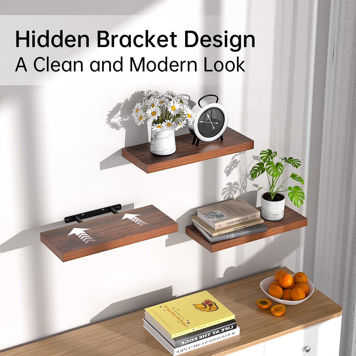 BAYKA bedroom decor display with plants and items on shelves