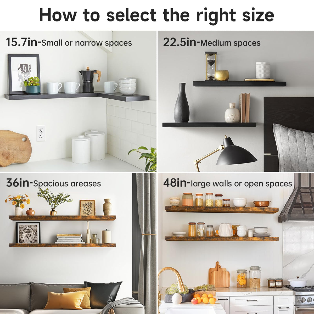 Bayka bracketed shelf system enabling versatile storage and display options.