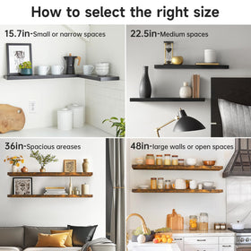 Bayka bracketed shelf system enabling versatile storage and display options.