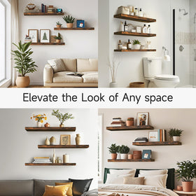 Bayka easy-installation shelves with hardware for quick setup on various walls.