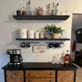 BAYKA shelf with heavy-duty brackets supporting items