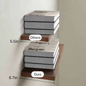 BAYKA kitchen organization for spices and jars on walnut shelves