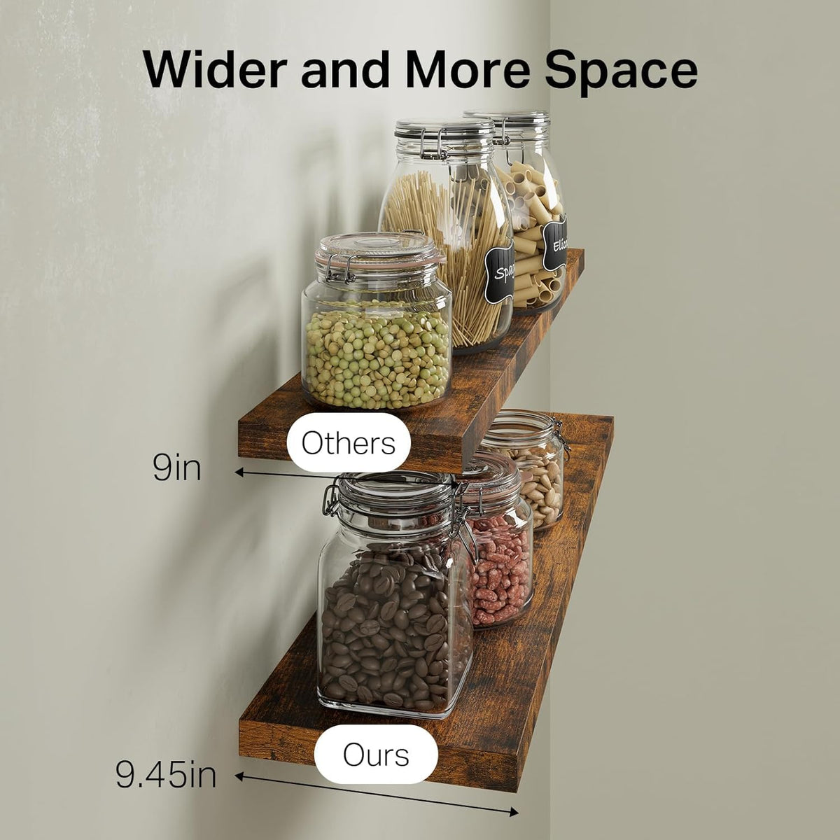 Bayka shelves show protective sealant to help prevent warping and damage.