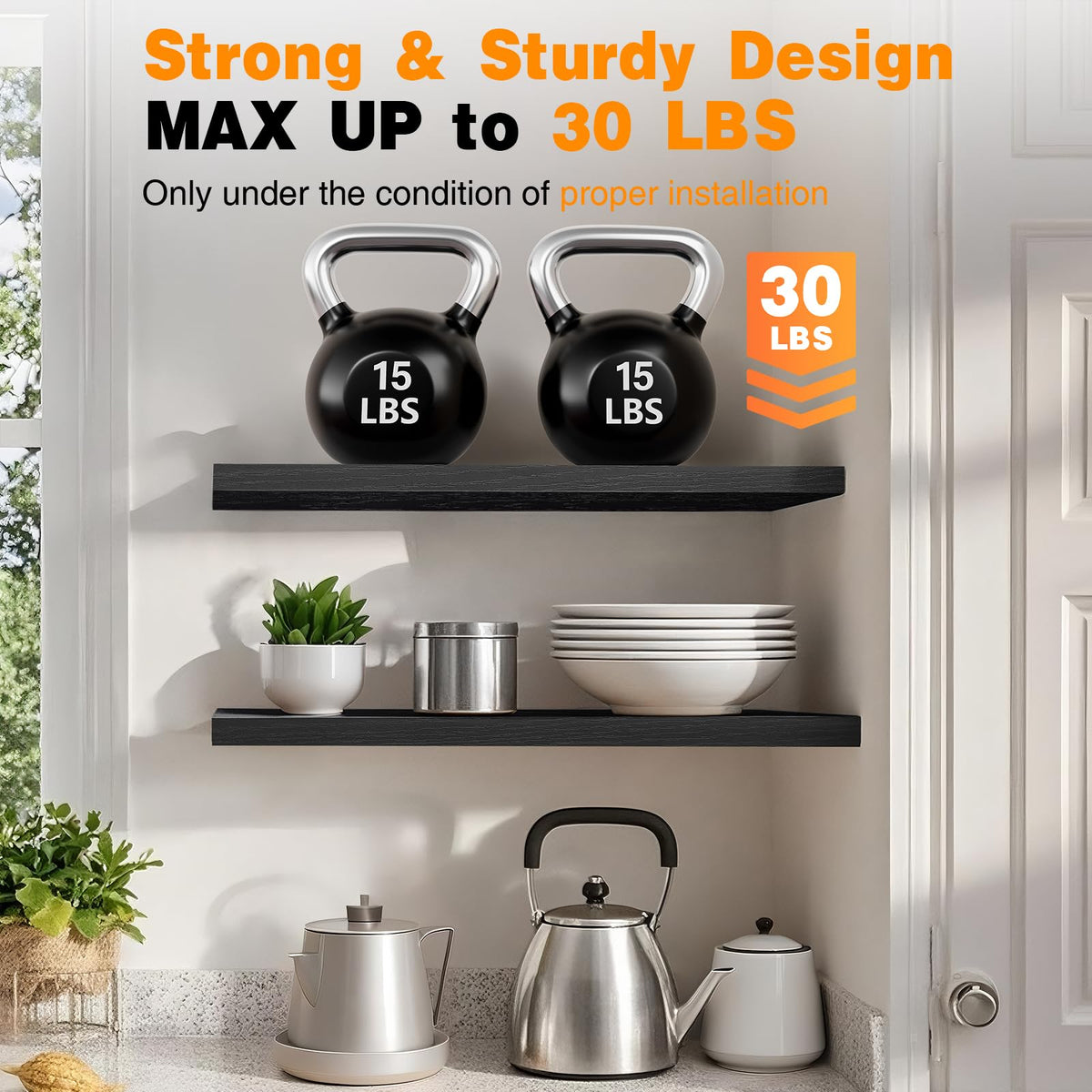 BAYKA rustic wood texture shelf adds warmth to walls