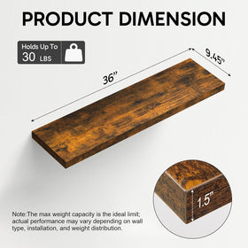 Bayka 36-inch wide shelves offer ample space for organization and display.