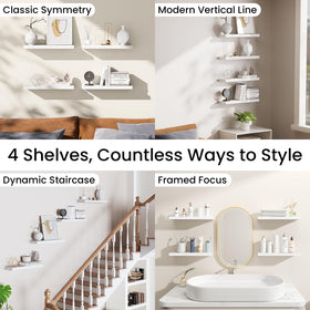 BAYKA white living room shelves showing layout and balance
