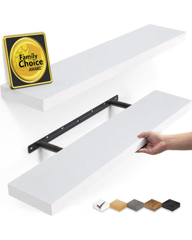 BAYKA floating shelves set of 2 on wall for organized display