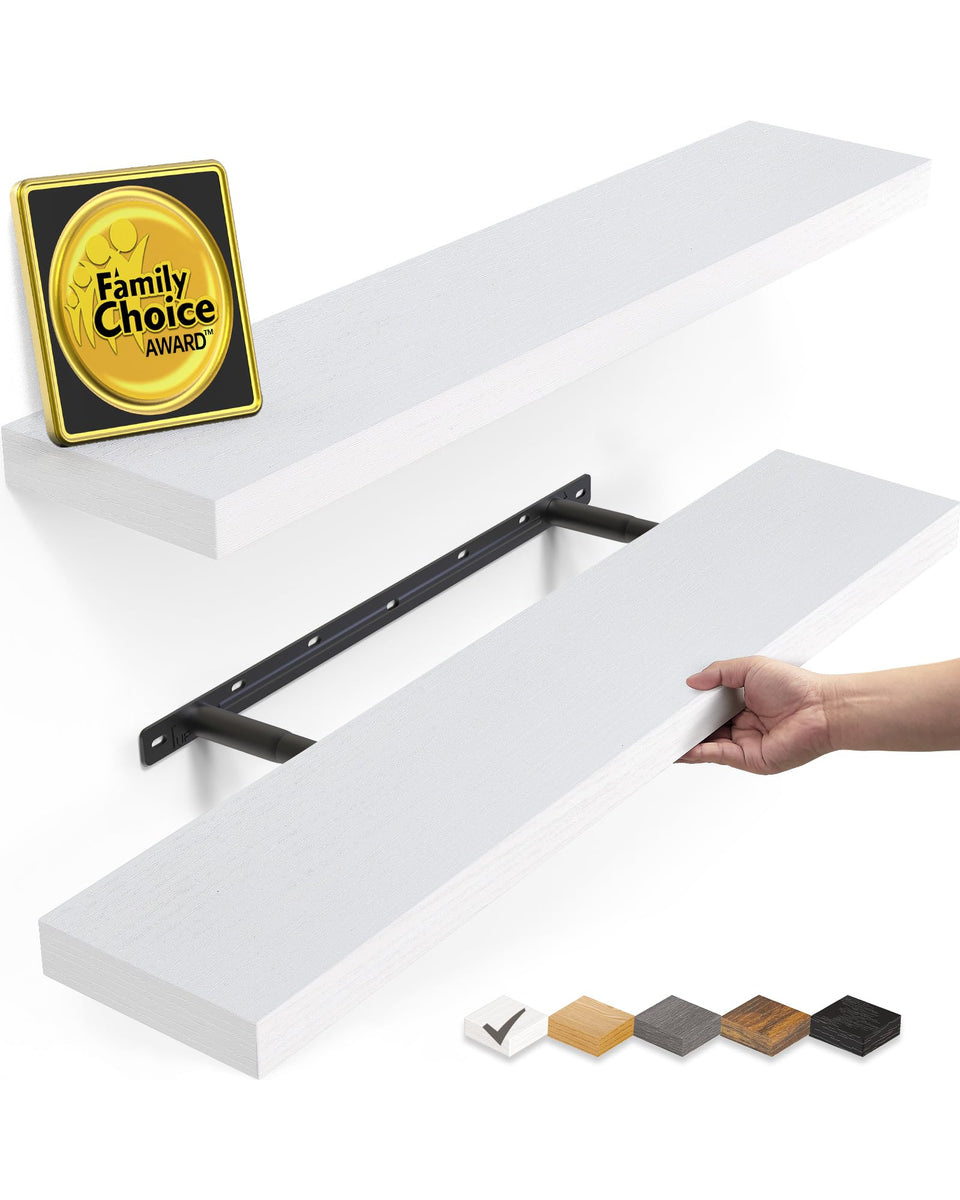 BAYKA floating shelves set of 2 on wall for organized display