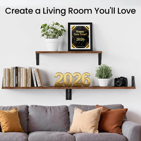 Bayka floating wall shelf installation shows easy mounting and secure support