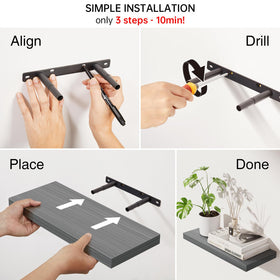 Bedroom display: Bayka shelves for accessories and small items.