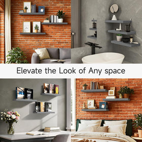 Cosmetics and daily essentials neatly organized on Bayka shelves.
