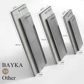 BAYKA triangle-design display options for versatile shelf arrangement.