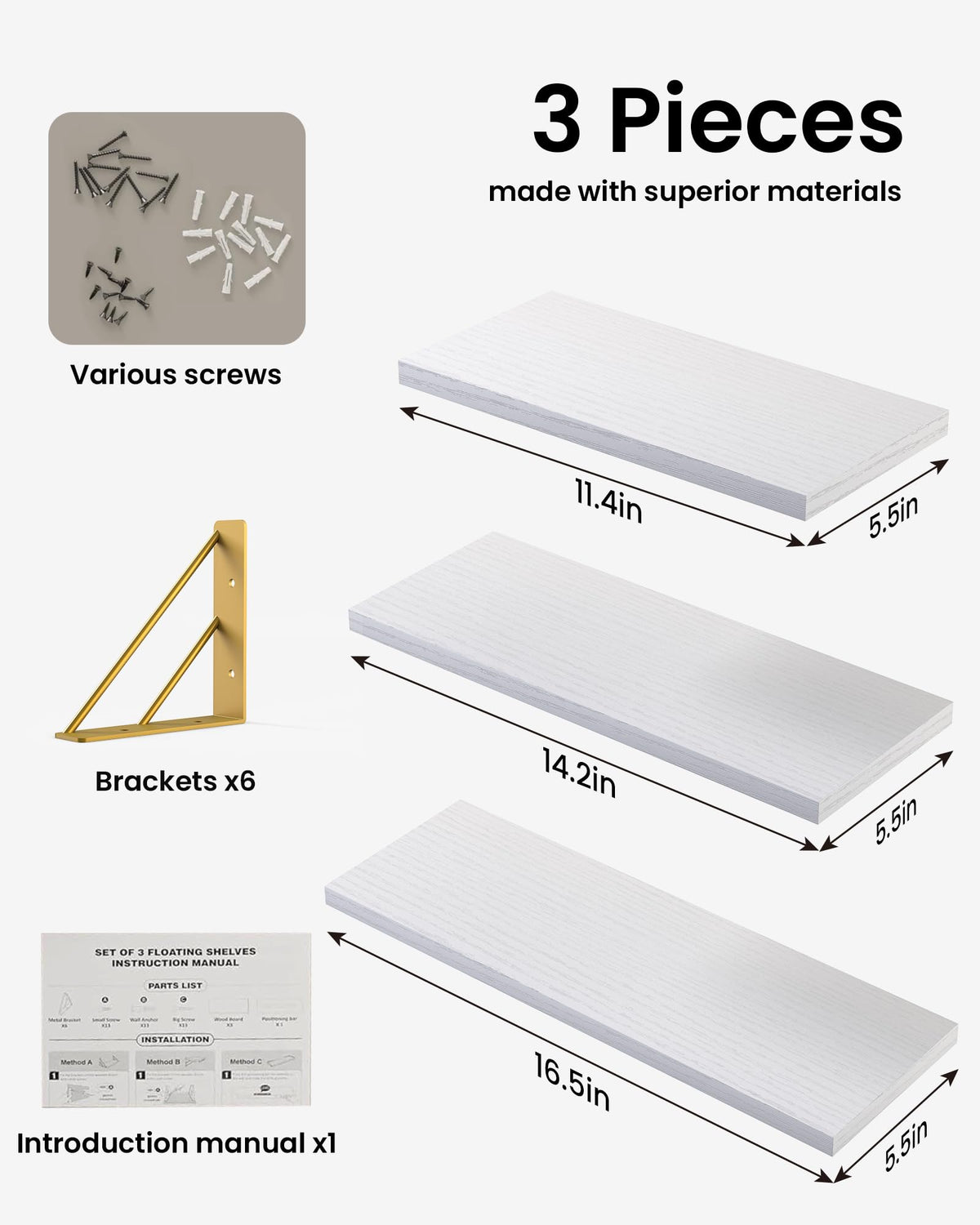 Bayka easy install hardware included for quick wall mounting