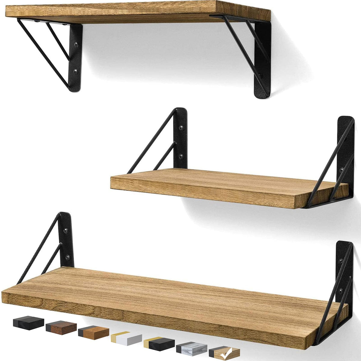 Bayka wall shelves set of 3 for organized storage and display.