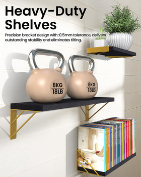 BayKA shelf below bracket for a grounded, low-profile look