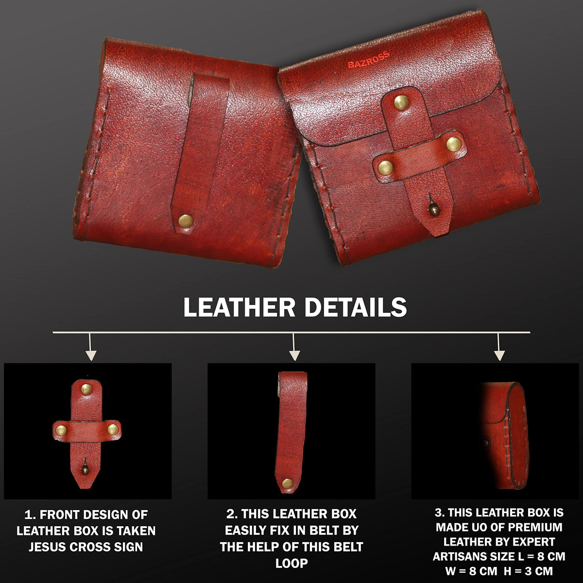 BAZROSS durable adventure-ready compass stored safely in leather case