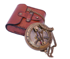 BAZROSS handcrafted vintage brass sundial compass for collectors and adventurers