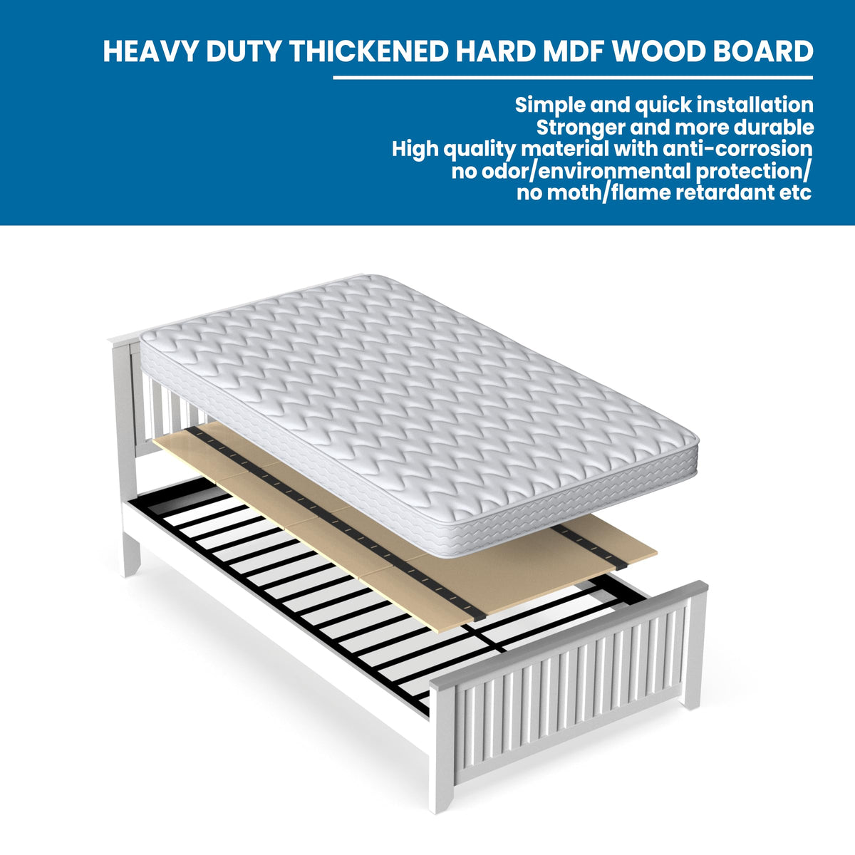BBX-G foldable bed support slats shown for easy storage and portability.