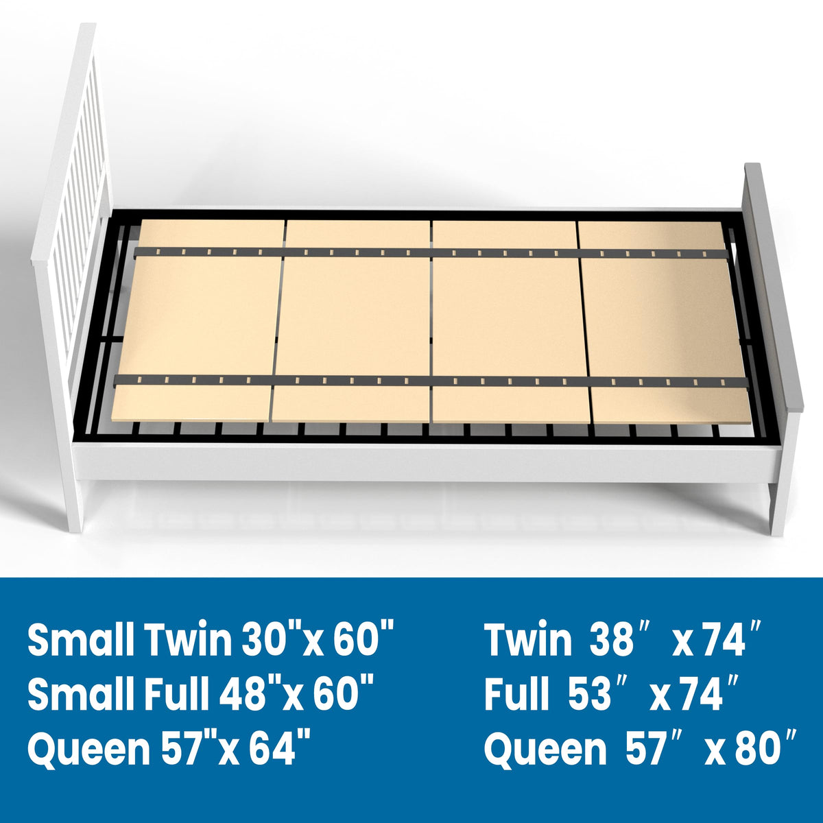 BBX-G mattress support on wood floor offers stable, reliable setup.