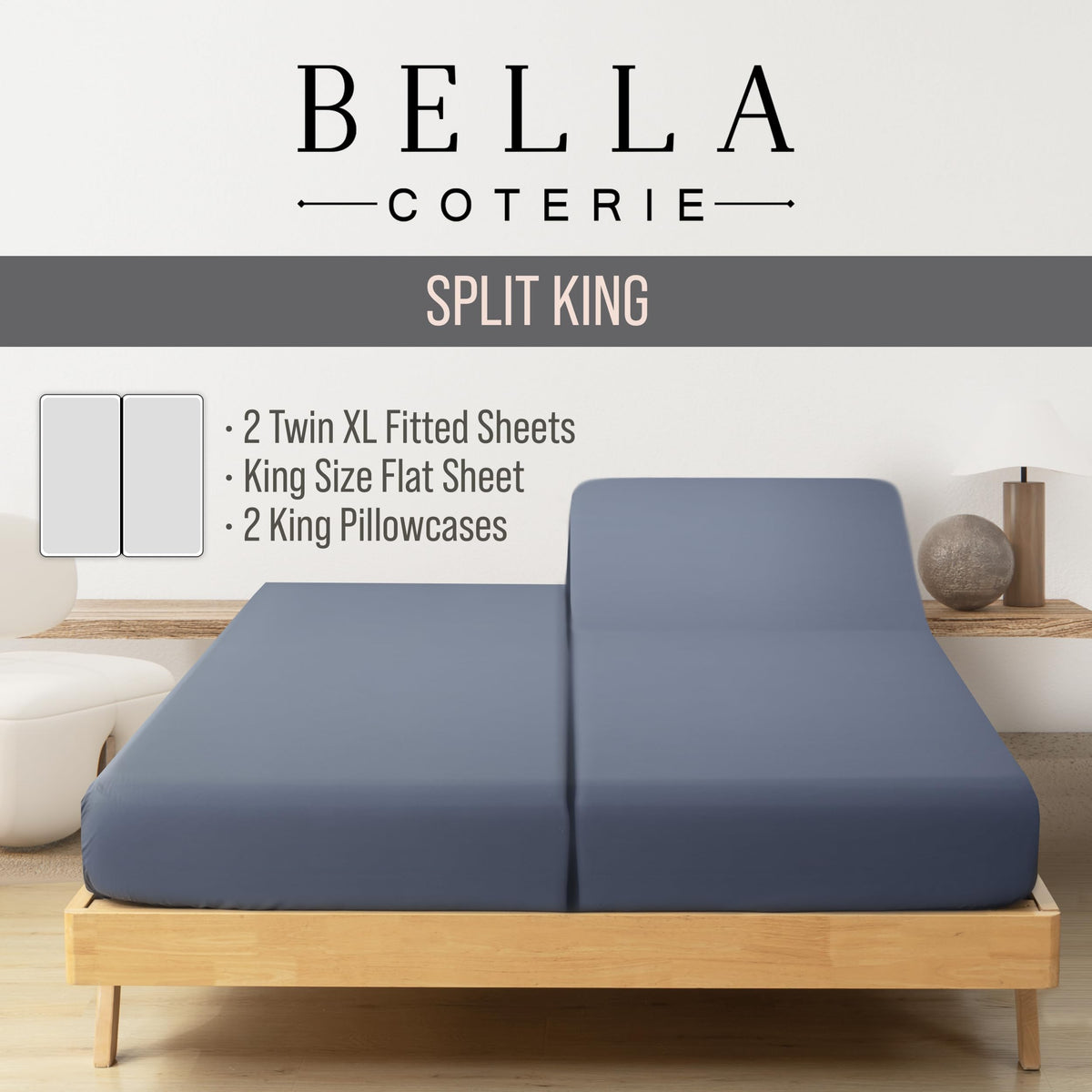BC Bella Coterie bamboo fabric with 400-thread-count softness and breathability.