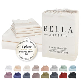 BC Bella Coterie bamboo sheets in ivory deliver cooling comfort for hot sleepers.