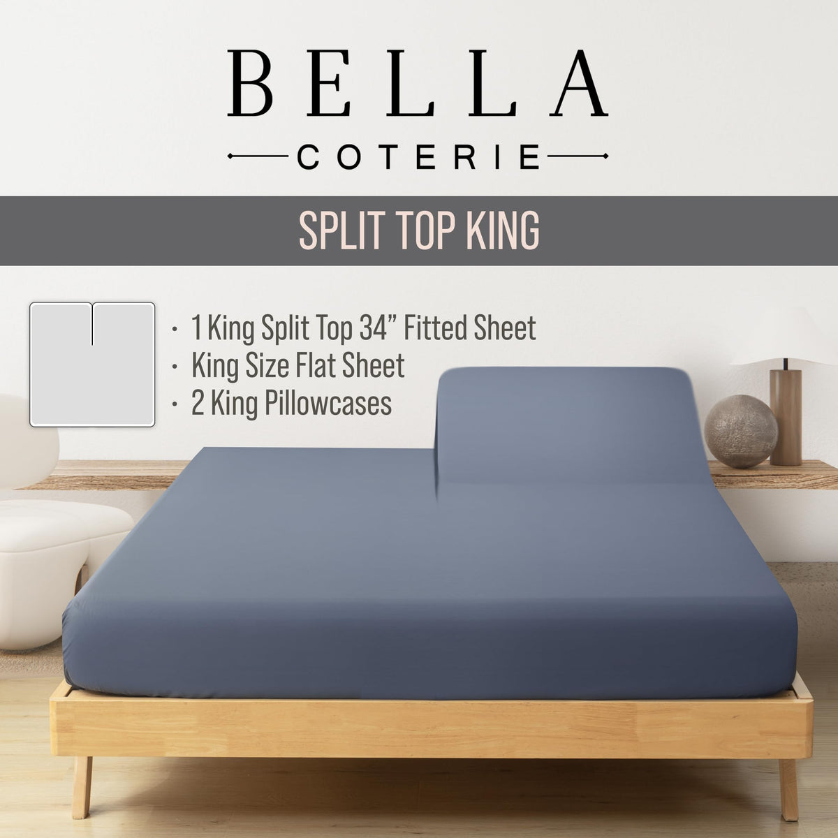 BC Bella Coterie bamboo sheets with eighteen-inch pockets fit deep mattresses securely.