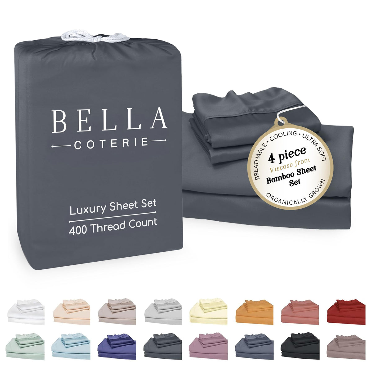BC Bella Coterie bamboo top sheet close-up shows silky softness and cooling.