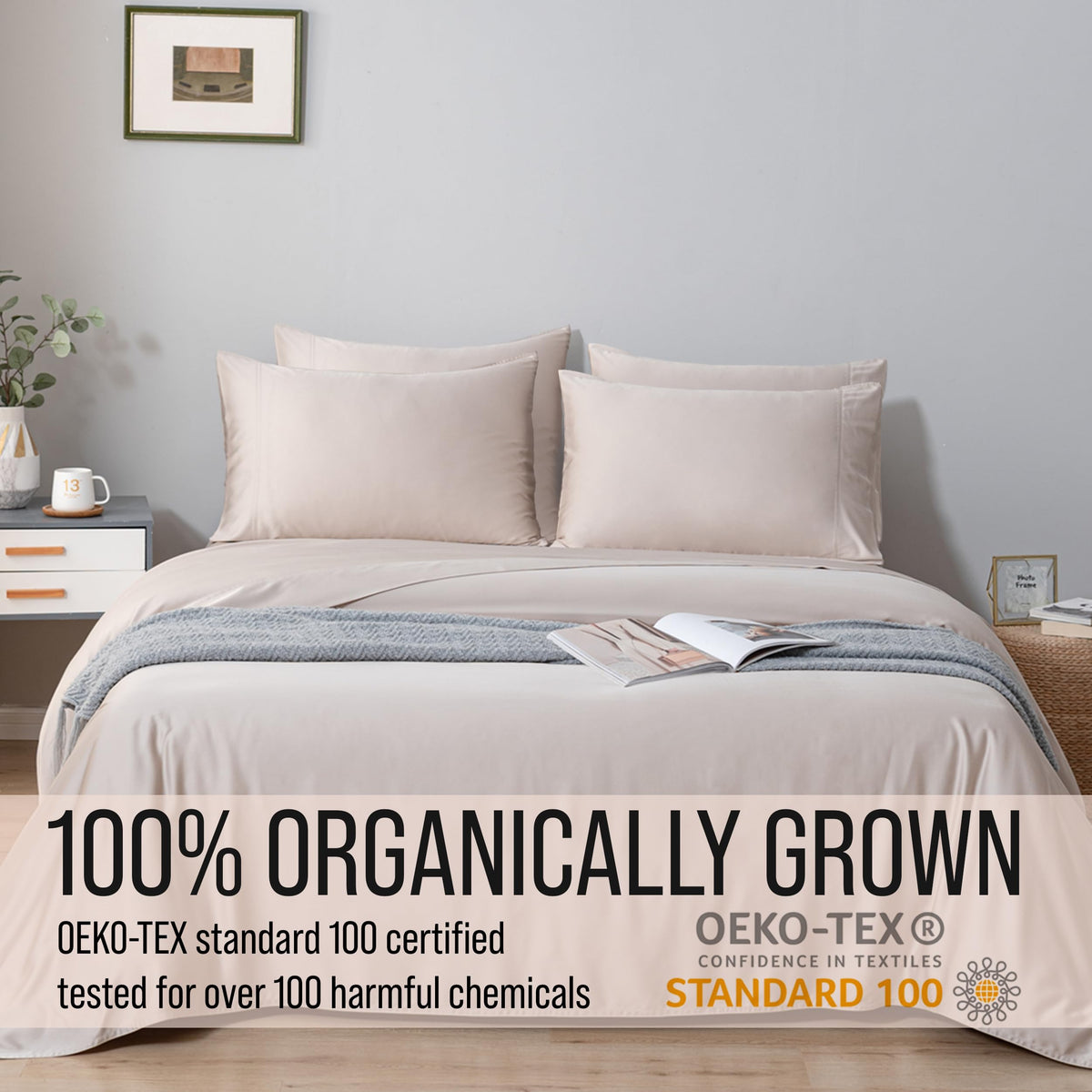 Bella Coterie bamboo viscose pillowcase in Dune reduces friction for a gentle night.