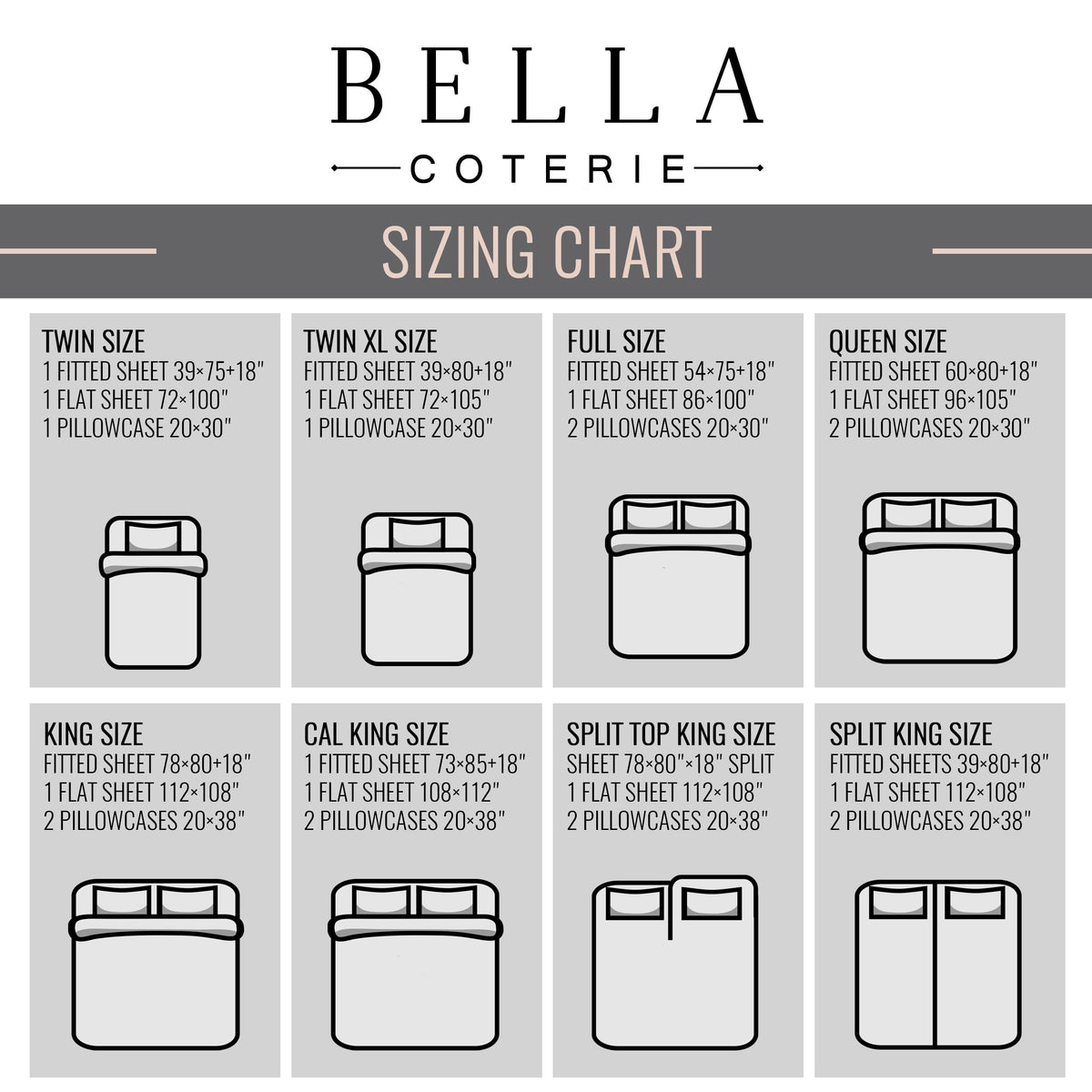 BC Bella Coterie grey mist bedding packaging showcases eco-friendly materials