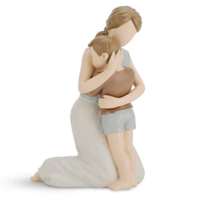 BC Bingo Castle ivory mother and son figurine in a tender hug for display, ideal decor