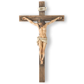 BC BUILDCLASSIC Catholic crucifix wall cross 10-inch close-up shows meticulous craftsmanship for home display.
