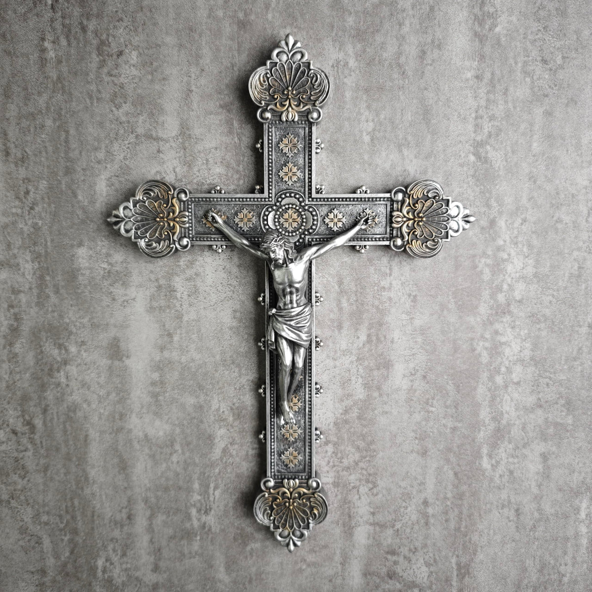 BC BuildClassic Catholic Crucifix detail engraving highlights refined craftsmanship.