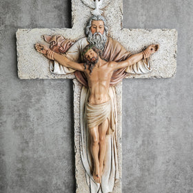 BC Buildclassic hand-painted stone resin crucifix detail highlights craftsmanship