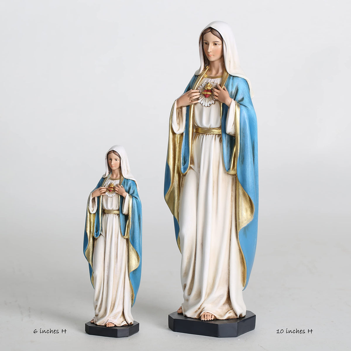 BC BuildClassic Immaculate Heart statue on altar display with other sculptures