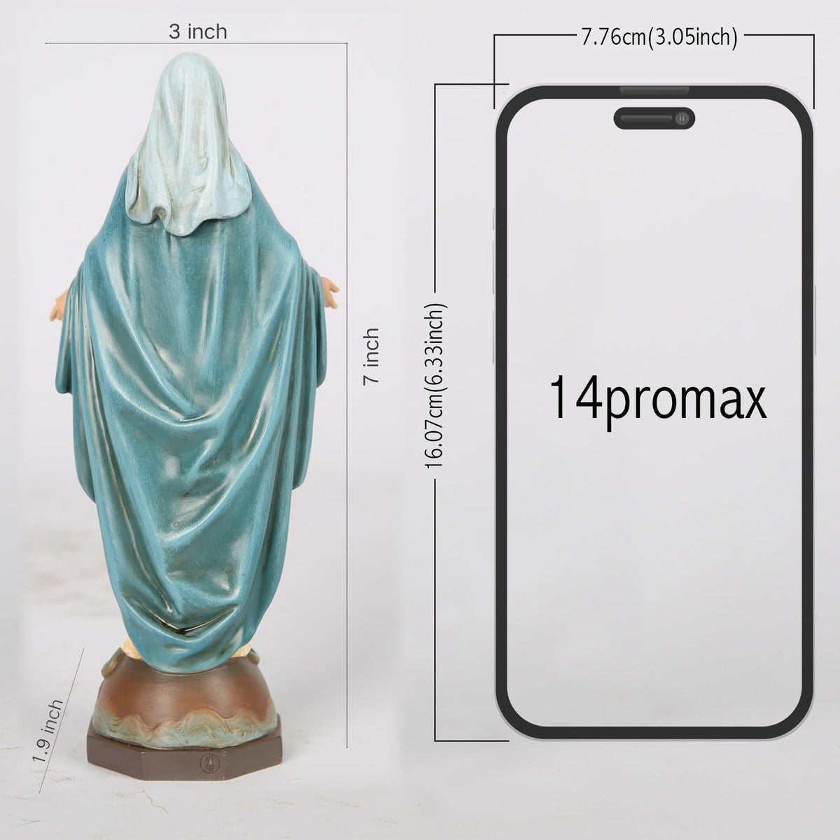 Our Lady of Grace 7-inch statue with multicolor finish by BC BUILDCLASSIC