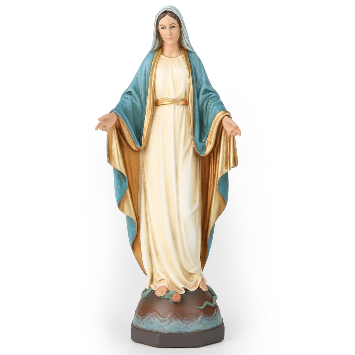 BC BUILDCLASSIC Our Lady of Grace statue in front view with hand-painted detail for home devotion