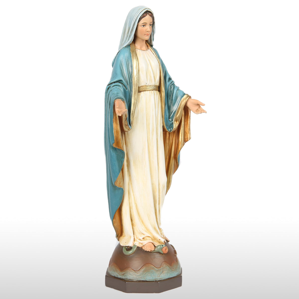 Close-up of hand-painted details on BC BUILDCLASSIC Our Lady of Grace statue