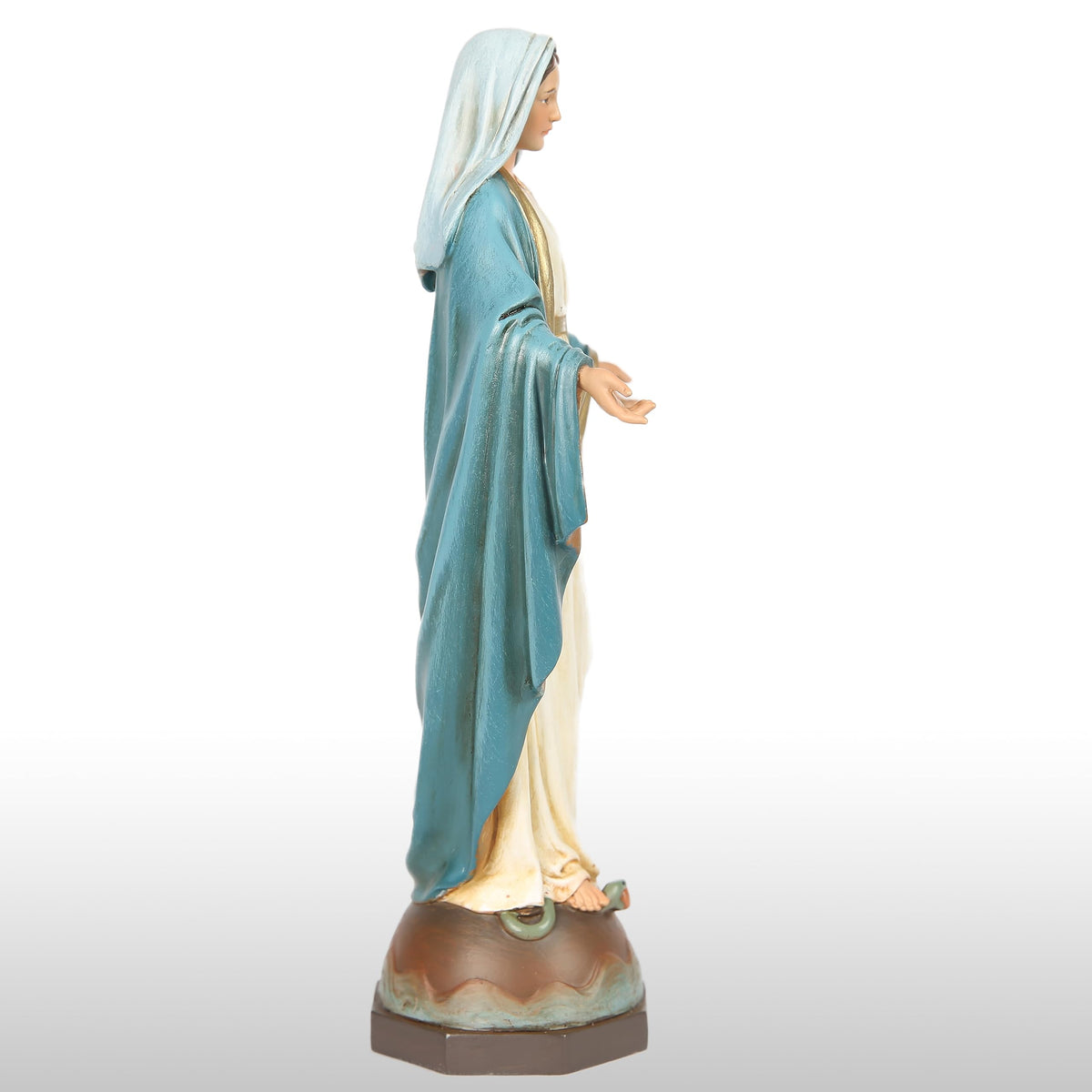  BC BUILDCLASSIC Our Lady of Grace statue displayed on a shelf setting