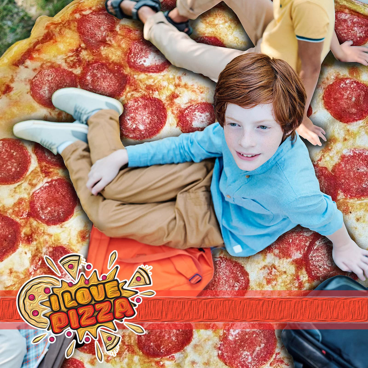Bcareself pizza blanket realistic-appearance showcases a vivid, appetizing design you can curl into.