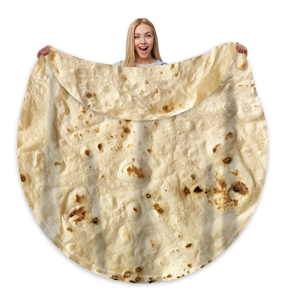 Bcareself tortilla blanket double sided yellow 60-inch cozy warmth for movie nights