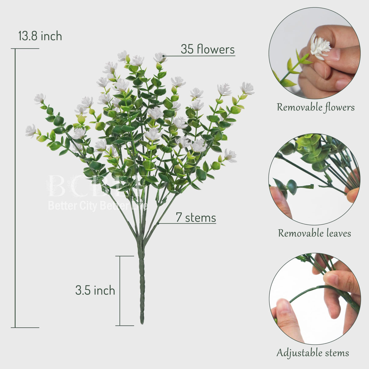 BCBLF realistic outdoor flowers showcased in planter display